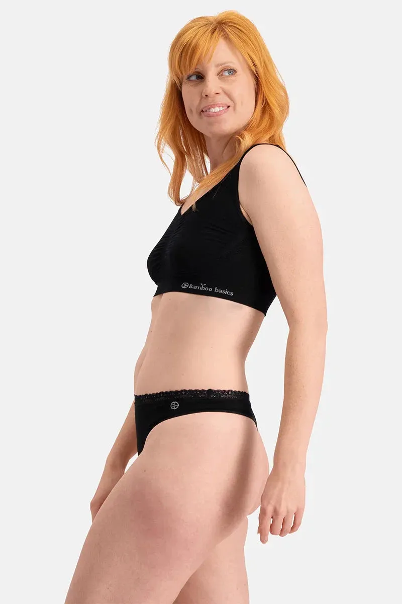 Bamboo Basics Ladies BB Amber Seamless Thong With Lace Edge 3-pack