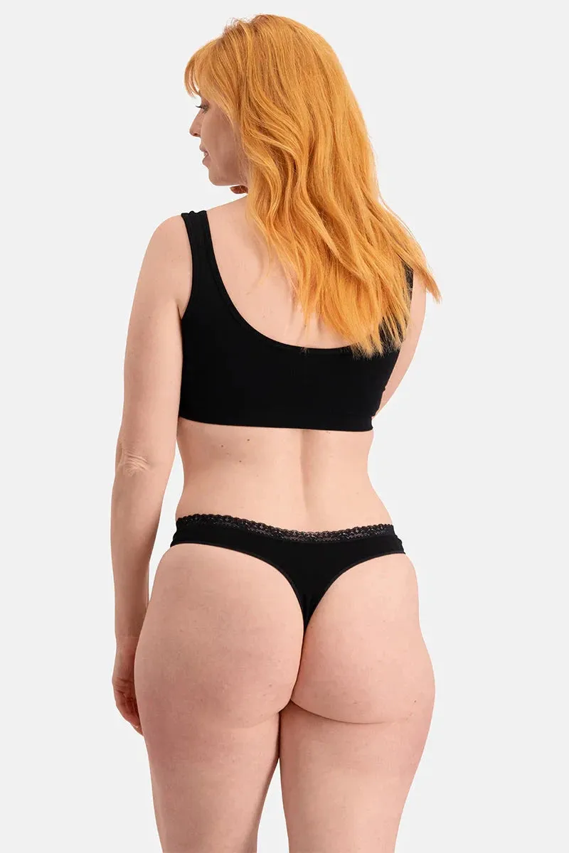 Bamboo Basics Ladies BB Amber Seamless Thong With Lace Edge 3-pack