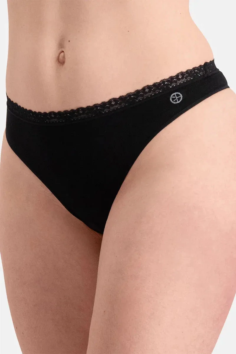 Bamboo Basics Ladies BB Amber Seamless Thong With Lace Edge 3-pack