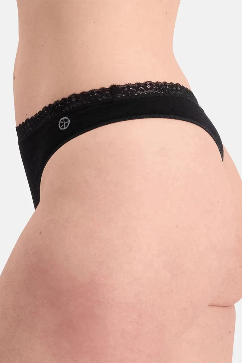 Bamboo Basics Ladies BB Amber Seamless Thong With Lace Edge 3-pack