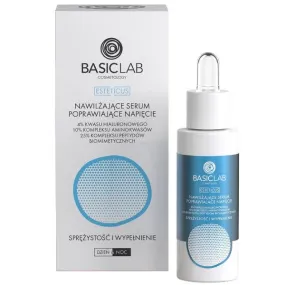BasicLab Moisturizing Serum Improving Skin Suppleness with 4% Hyaluronic Acid, 10% Amino Acid Complex & 25% Biomimetic Peptide Complex 30ml