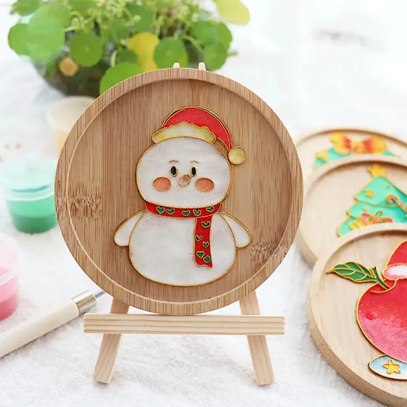 Christmas Cloisonné Enamel Coaster DIY Kit – Handmade Holiday Craft Set