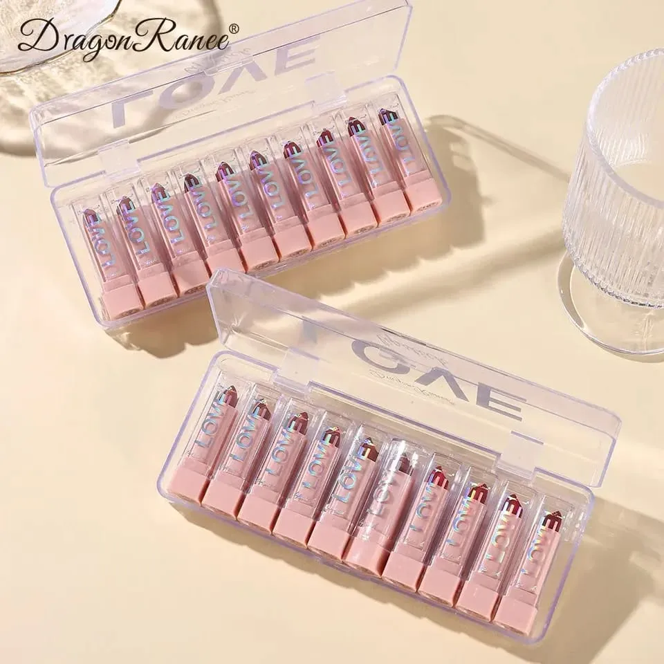 Dragon Ranee - 10 Mini Matte Velvet Long-lasting Lipsticks Set