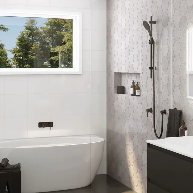Fienza Kaya Rail Shower Matte Black