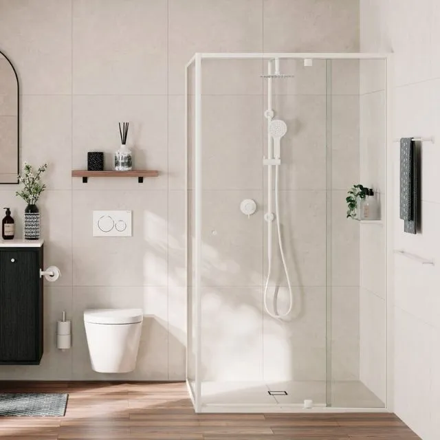 Fienza Kaya Twin Rail Shower Matte White