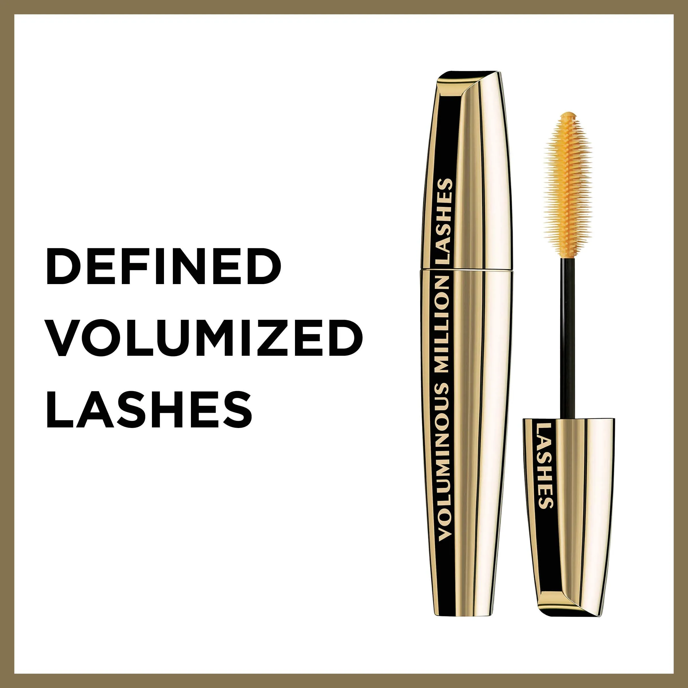 L’Oreal Paris Makeup Voluminous Million Lashes Mascara, Volumizing, Defining, Smudge-Proof, Clump-Free Lengthening, Collagen Infused Eye Makeup, Amplifying Mascara Brush, Blackest Black, 2 Count