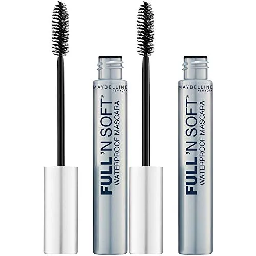 Maybelline Full 'N Soft Waterproof Mascara, Very Black [311], 0.28 oz (Pack of 2)