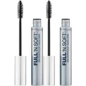 Maybelline Full 'N Soft Waterproof Mascara, Very Black [311], 0.28 oz (Pack of 2)