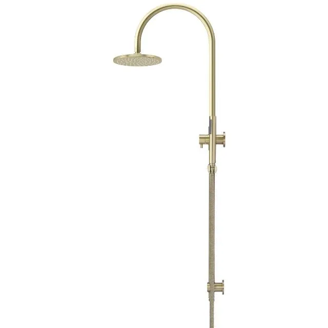 Meir Gooseneck Shower Set with 200mm rose, Single-Function Hand Shower Tiger Bronze