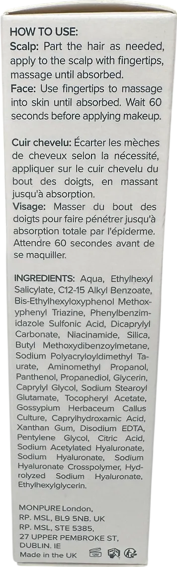 Monpure Spf 50 Sunscreen Scalp And Face 30ml