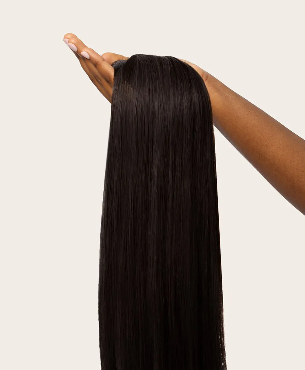 Natural Black, 16" Quad Clip-In Hair Extensions, 1B | 200g