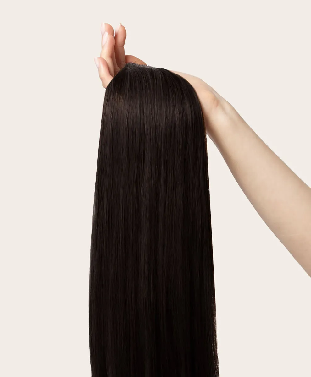 Natural Black, 16" Quad Clip-In Hair Extensions, 1B | 200g