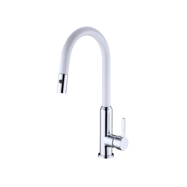 Nero Pearl Pull Out Sink Mixer Vegie Spray Function Chrome White