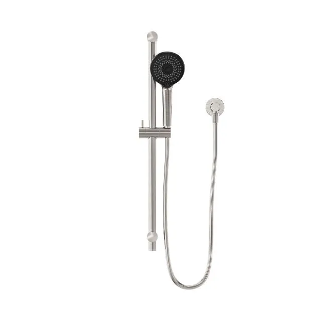 Nero Round Metal Project Rail Shower Brushed Nickel