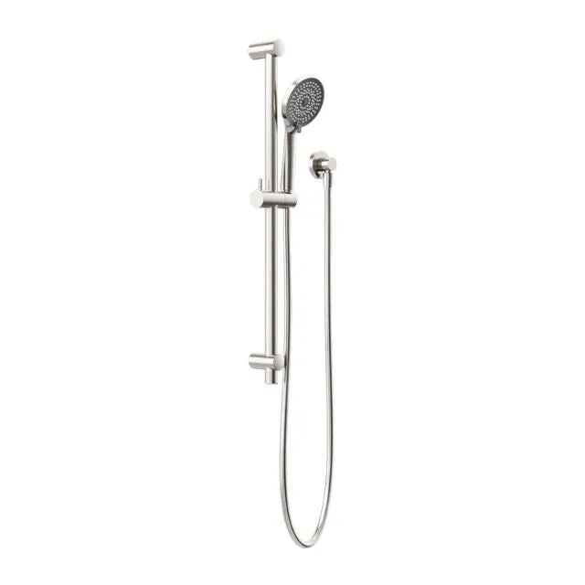 Nero Round Metal Project Rail Shower Brushed Nickel