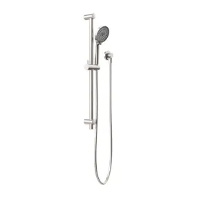 Nero Round Metal Project Rail Shower Brushed Nickel