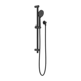 Nero Round Metal Project Rail Shower Matte Black