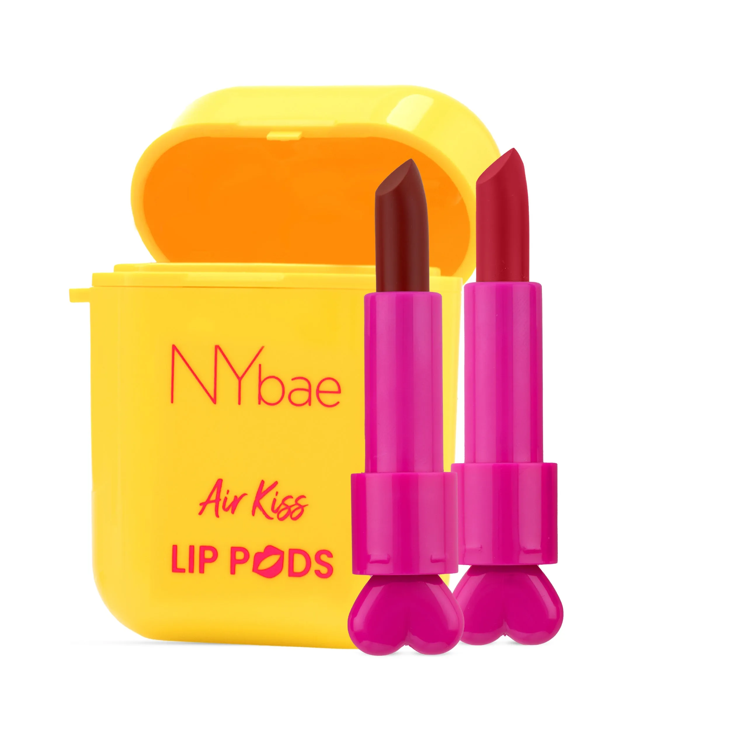 NY Bae Air Kiss Lip Pods - Everyday Affair 02 (2.4g)| Creamy Matte Lipstick | Brown & Nude Lipstick | Long Lasting | Lip & Cheek Stain | Moisturising | Airpods Case | Travel Kit