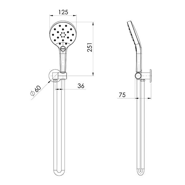 Phoenix Tapware Oxley Hand Shower Brushed Nickel