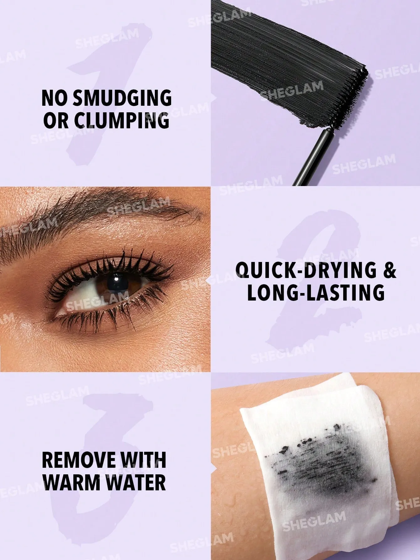 SHEGLAM Lash Besties 2-In-1 Mascara Volumizing Double Head Brush Easy To Remove No Smudge