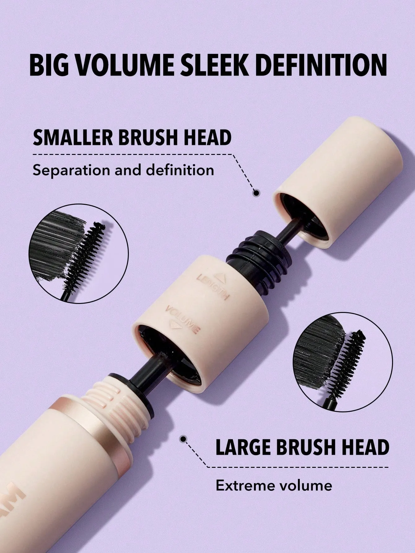 SHEGLAM Lash Besties 2-In-1 Mascara Volumizing Double Head Brush Easy To Remove No Smudge