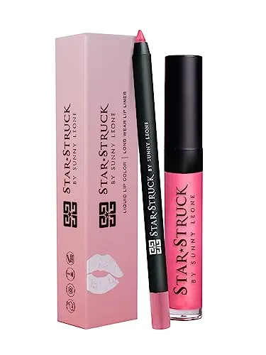 STARSTRUCK BY SUNNY LEONE New Shades Lip Gloss Liner (2PC Lip Kit) (Pink Peony)